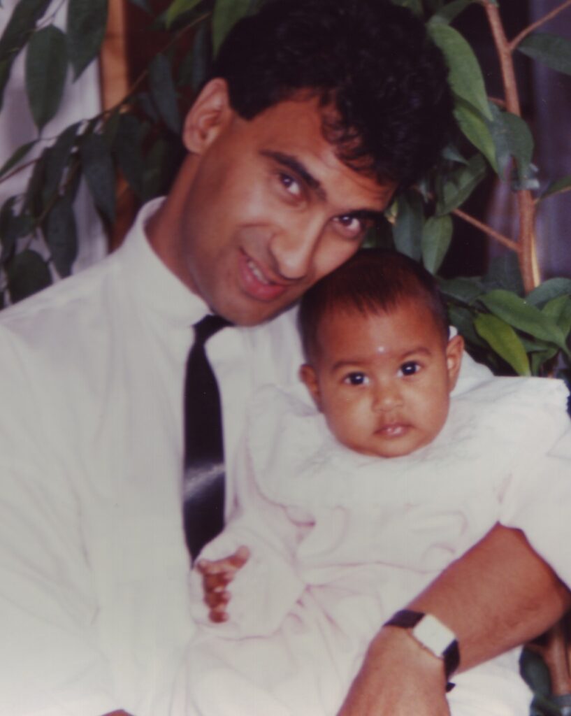 kanu with joshna as a baby
