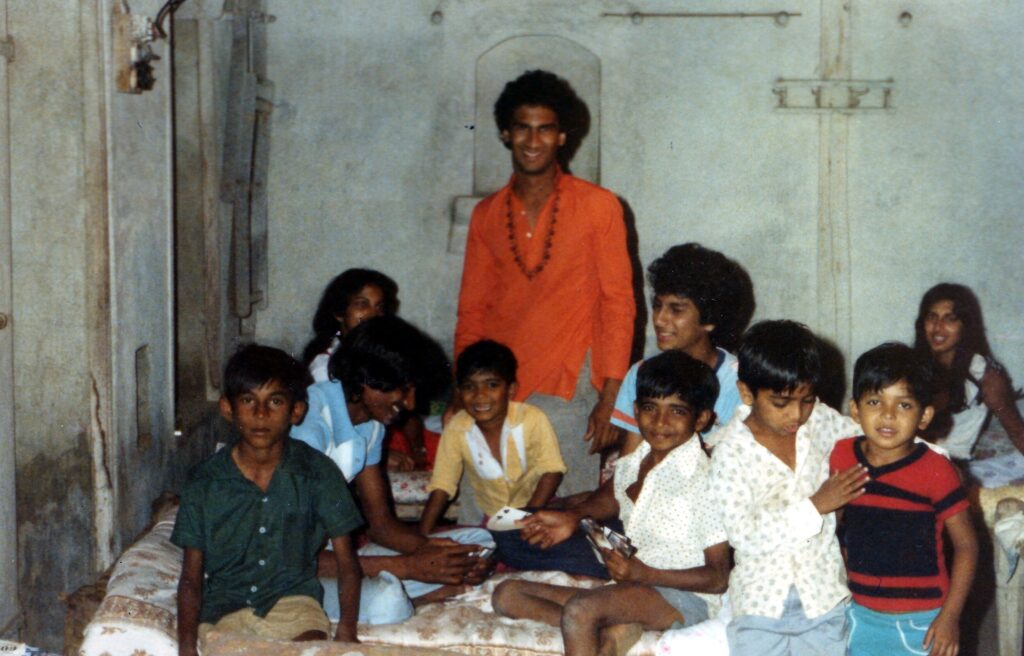 kanu with village children in india